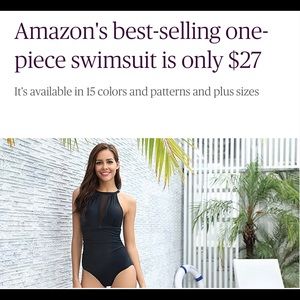 Women’s black one piece swim suit